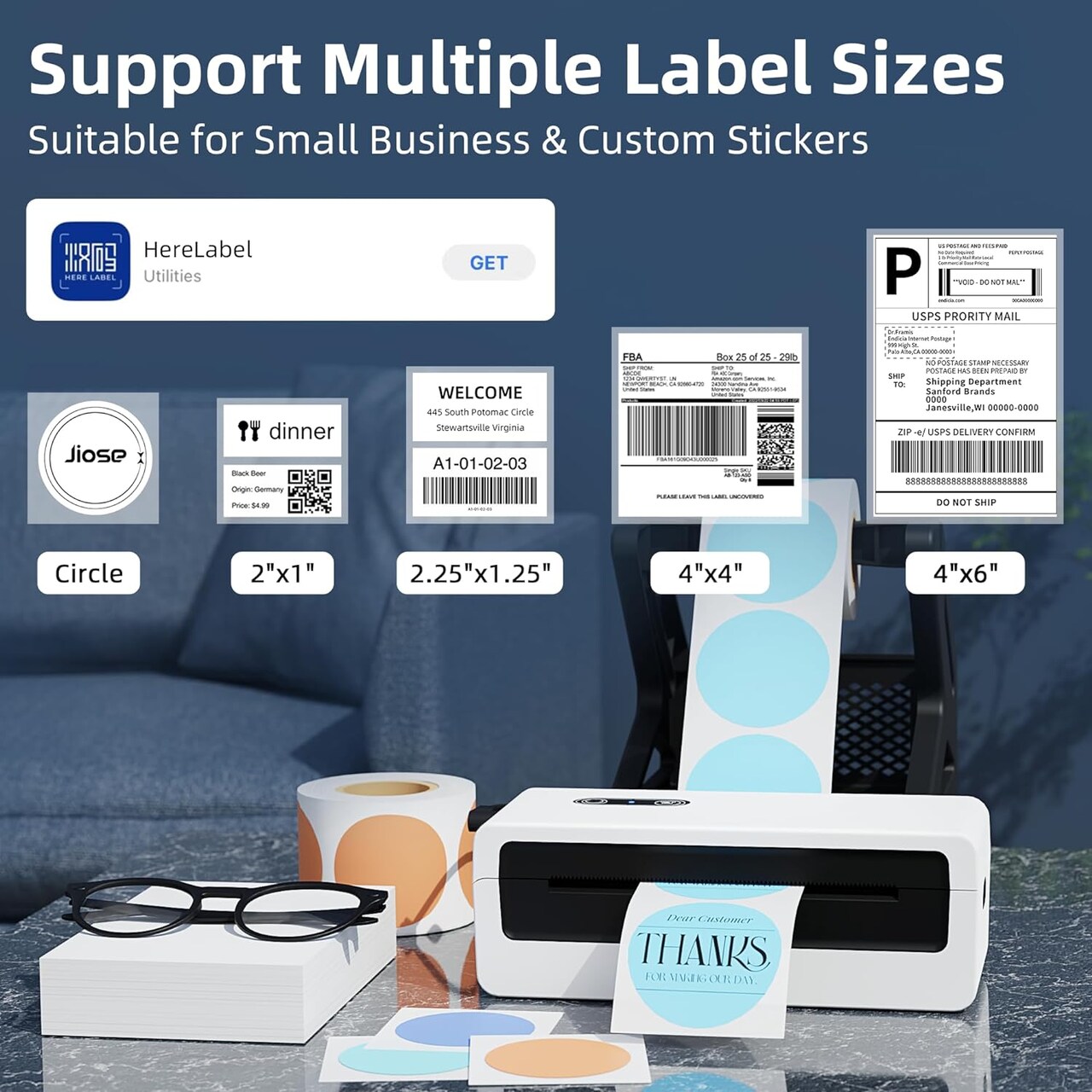 Jiose®- Bluetooth Thermal Label Printer | Streamline Your Labeling Tasks